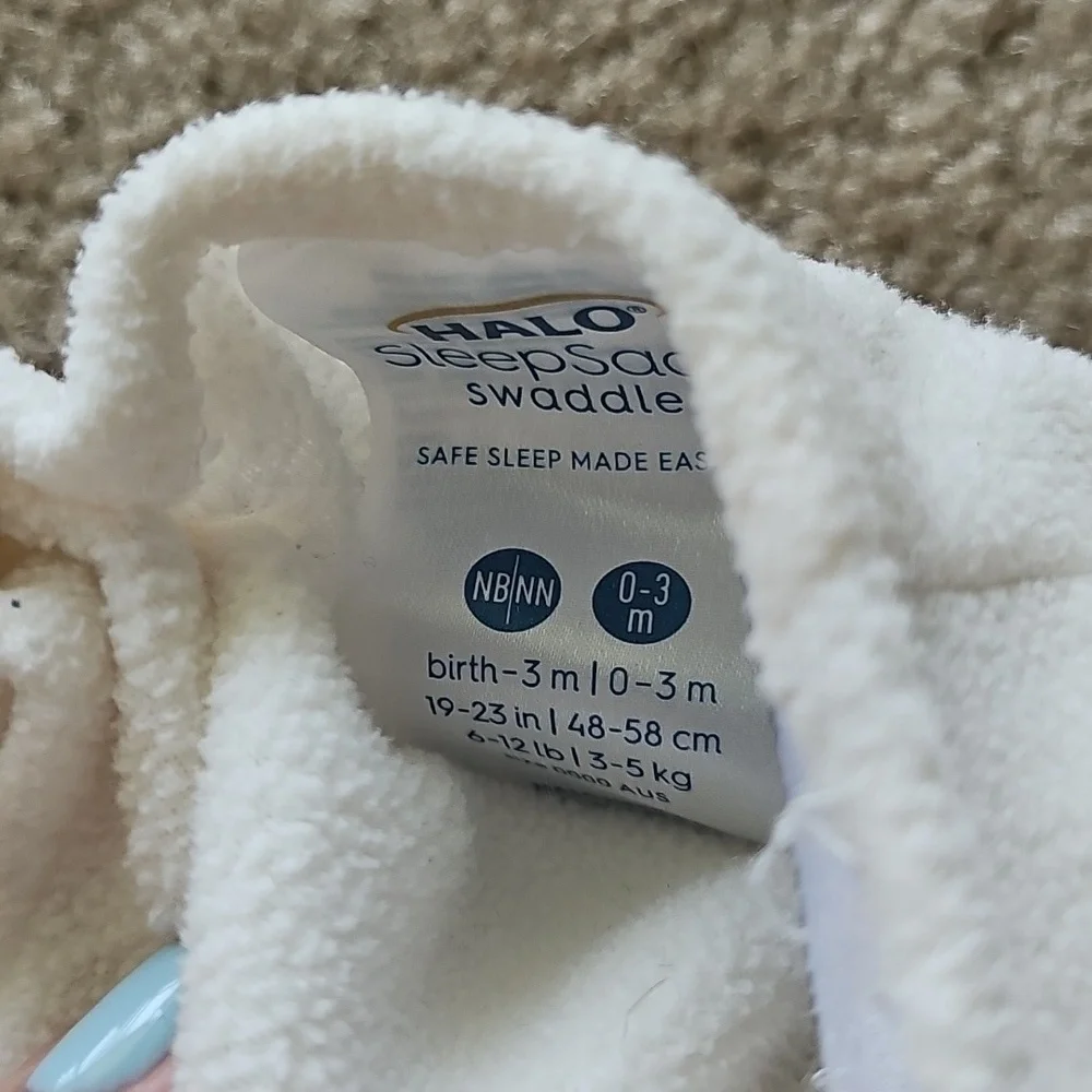 Halo Micro Fleece Swaddle Sleep Sack Newborn 0-3M Cream